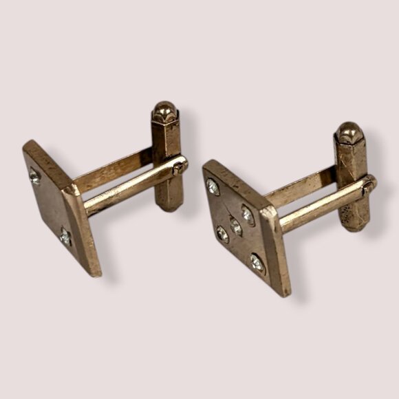 V. Lucky Dice Rhinestone Cufflinks - Picture 3 of 4